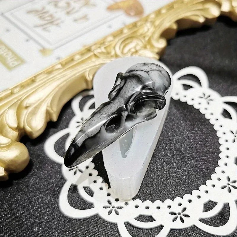 Resin Art And Jewelry - 1 Pak Cetakan Silikon Tengkorak Gagak
