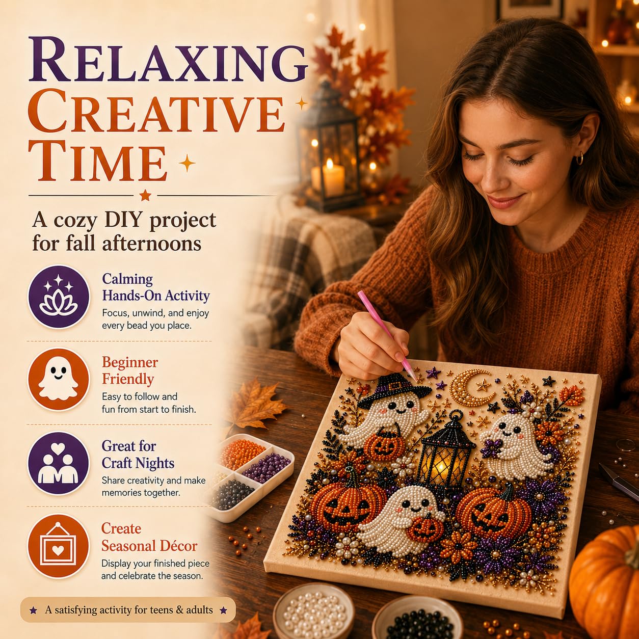 @Halloween Ghost Pearl Art Kit - Resin Art Kit For Beginners ulasan dan harga