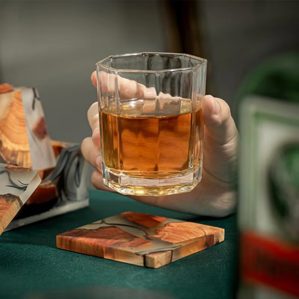 Tatakan cangkir persegi gaya J - Resin Art Coasters ulasan dan harga