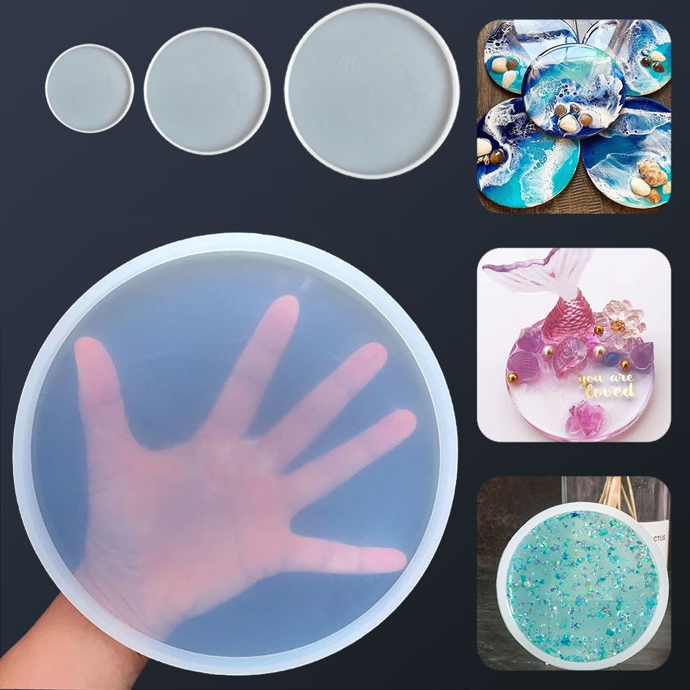 Transparan seni cairan bulat C - Resin Art Coasters ulasan dan harga